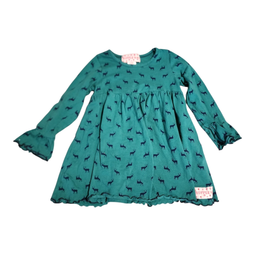 Ruffle Girl Deer Top Girls Size 4